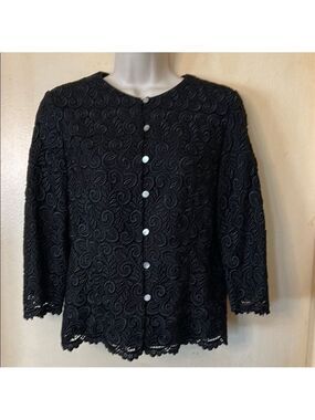Talbots black lace jacket size 6P